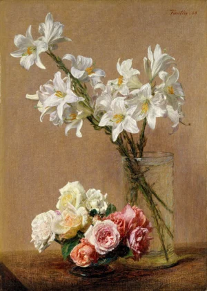 Henri Fantin Latour Roses and Lilies (1888)