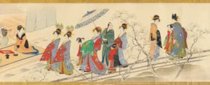 Chōbunsai Eishi Three Gods of Good Fortune Visit the Yoshiwara (1800s)