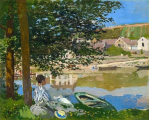 Claude Monet On the Bank of the Seine, Bennecourt (1868)